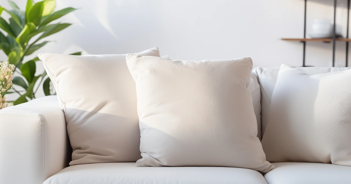 des coussins en coton